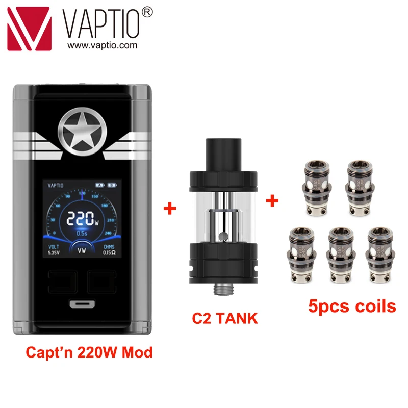 Preise 【SPECIAL SALES】Gift E zigarette Mod vape 220W Vaptio Super Cape box mod 510 gewinde 1,3 zoll HD farbe TFT bildschirm fit 18650 batterie