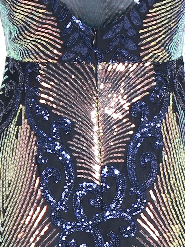 Yesexy, сексуальные женские макси платья с круглым вырезом, длинным рукавом, блестками и открытой спиной, длина до пола, элегантные женские вечерние платья VR19747