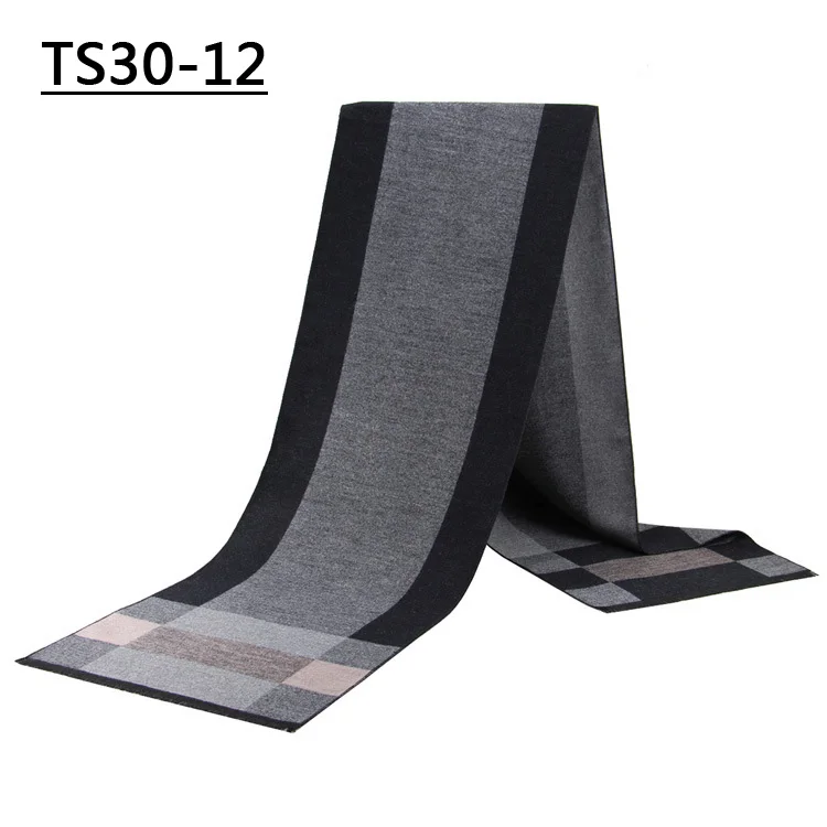 NEW TS30-12 YISHLINE, роскошный бренд, мужской кашемировый шарф, толстые, зимние, вискозные шарфы, плед, осень, теплый, длинный шейный платок, мужской шарф, шарф, мужской - Цвет: NEW TS30-12