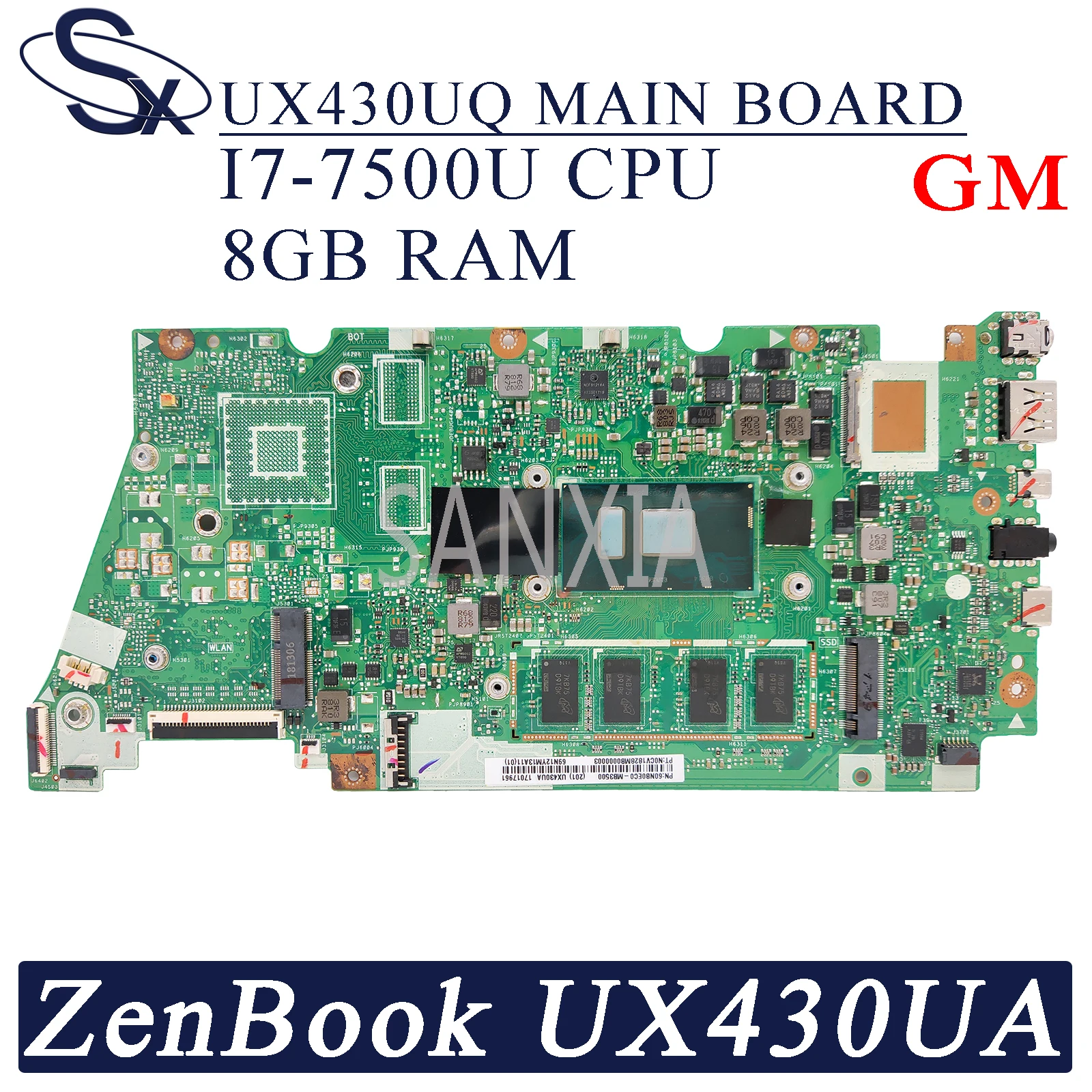 KEFU UX430UQ материнская плата для ноутбука ASUS ZenBook UX430UA UX430UQK UX430UN UX430U оригинальная 8GB-RAM