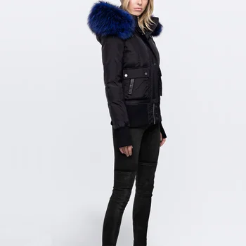 

Autumn women's cotton casual solid color pocket hooded cotton coat