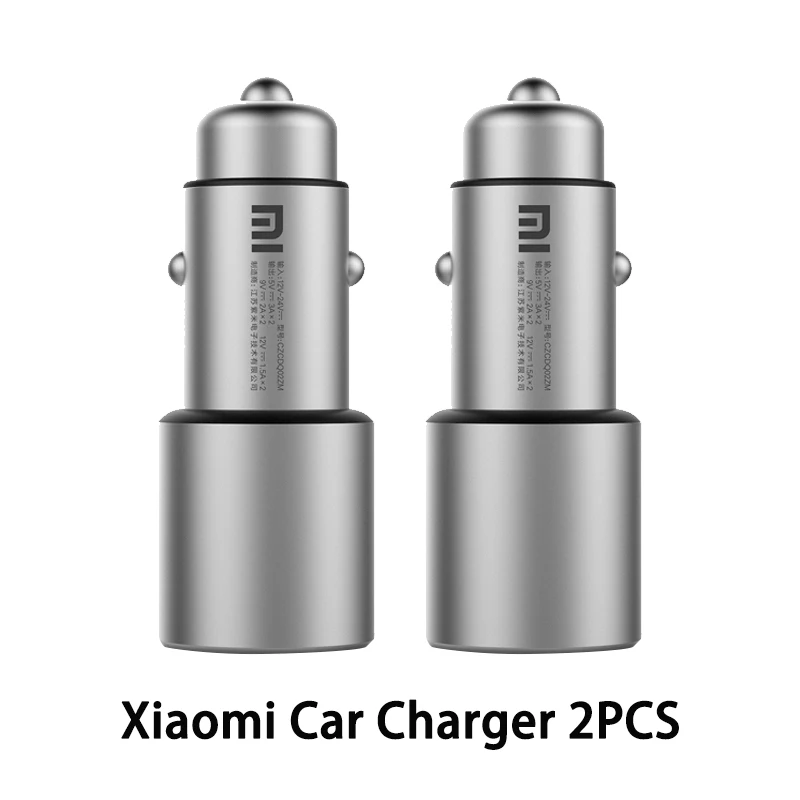 Xiaomi 2PCS Крепление для спортивной камеры Xiao mi автомобиля Зарядное устройство QC 3,0 Dual USB быстрое зарядное устройство 5 V/3A 9В/2A mi автомобиля-Зарядное устройство для Android iOS iPhone samsung huawei - Тип штекера: Xiaomi 2PCS