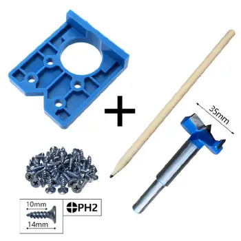 

35mm Hinge Jig Set ABS Fast Installation Wood Drill Guide Hinge Hole Boring Tool X6HC