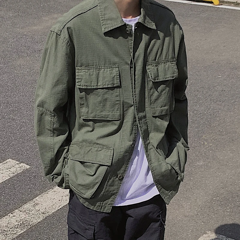 2020 Men Japan Style Vintage Fashion Loose Casual Multi-pockets Cargo Jackets Male Streetwear Hip Hop Coat Outerwear 2020 Men Japan Style Vintage Fashion Loose Casual Multi-pockets Cargo Jackets Male Streetwear Hip Hop Coat Outerwear