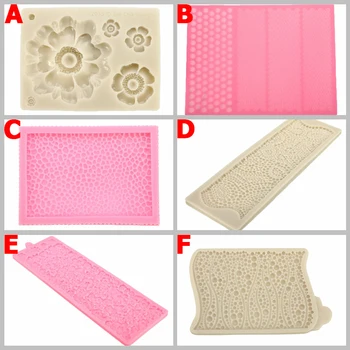 

Silicone Fondant Cake Mold DIY Chocolate Candy Biscuit Gumpaste Baking Mould Lace Mat Wedding Party Cake Decoration Border Tools