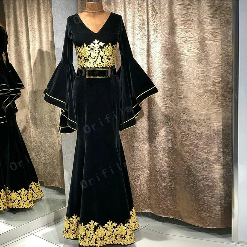 Женское вечернее платье It's yiiya, красное бархатное платье средней длины с длинными рукавами и аппликацией на лето 2021