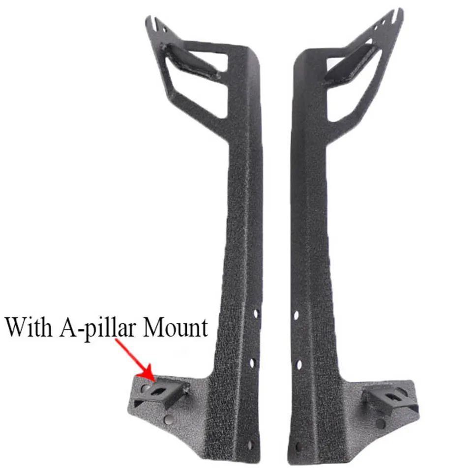 Motobilt 52インチLEDライトバーブラケットFITジープCJ/YJ : 50 - 52 inch A-Pillar LED Light Bar Windshield Mount