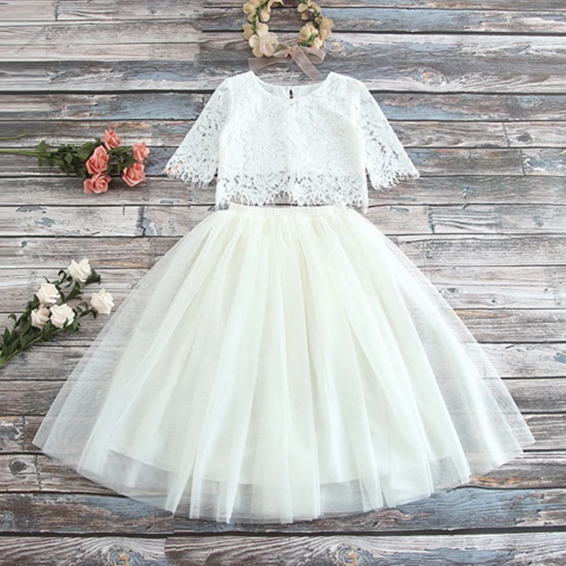 Kids Lace Summer Dress For Girls Tutu Birthday Party Dresses Girl Flower Wedding Gown Children Baby Clothes Vestidos | Детская одежда и