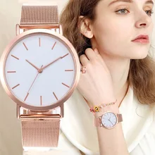 Женские часы из розового золота Простые Модные женские кварцевые наручные часы роскошные женские часы браслет женские часы Relogio Feminino
