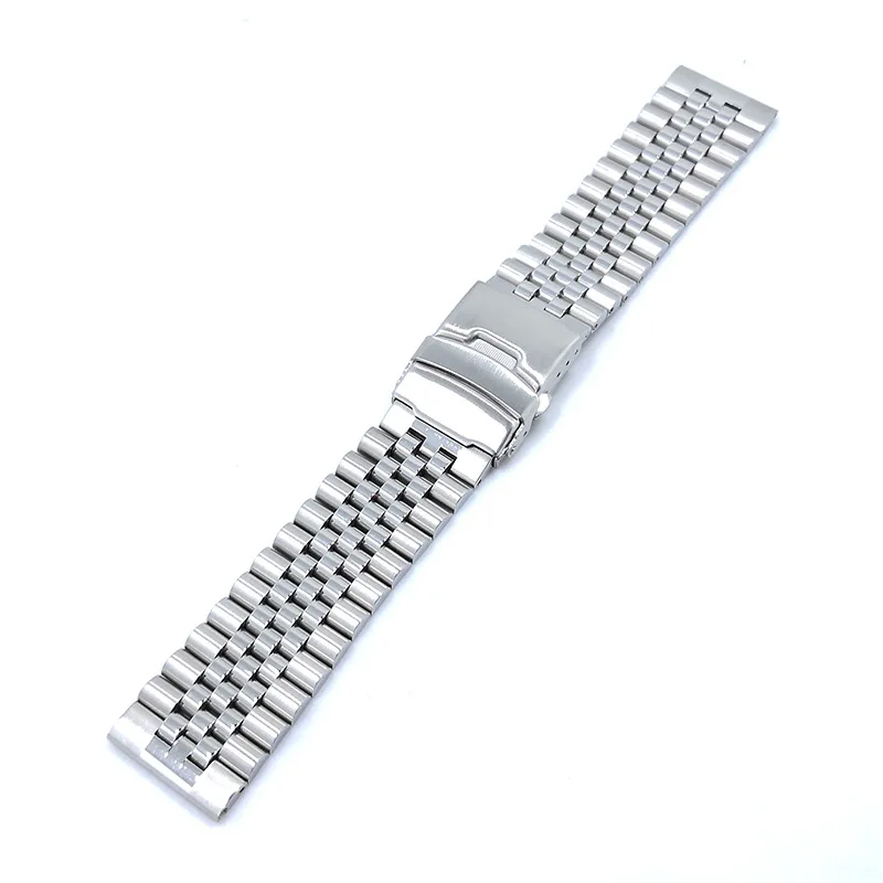 silver BEAFIRY New Fashion 20mm 22mm 24mm Stainless Steel Watch Band Watchband high Quality Wristwatches Strap SIlver Black Gold - Цвет ремешка: silver