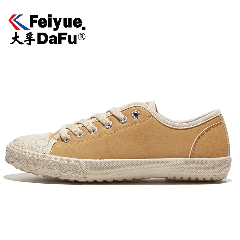 Feiyue/низкая зимняя Вулканизированная обувь; коллекция 2230 года; теплая хлопковая обувь; женские бархатные туфли из сверхтонкого волокна; 3 цвета; водонепроницаемые туфли без каблуков для снега - Цвет: Хаки