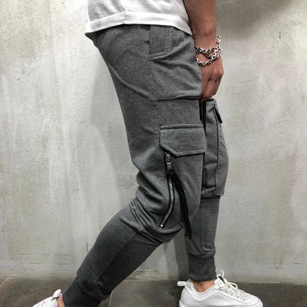 Autumn spring summer casual pants male big size 3XL Multi Pocket Jeans oversize Pants overalls elastic waist pants plus size men harem pants