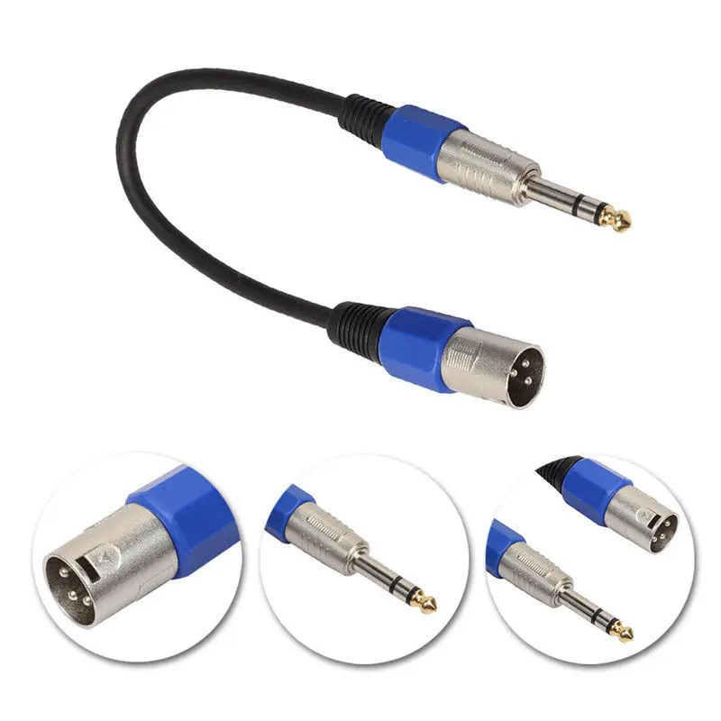 Микрофонный кабель-адаптер 3Pin XLR кабель для мужчин 1/" 6,35 мм TRS мужской сбалансированный стерео аудио микрофонный кабель OFC