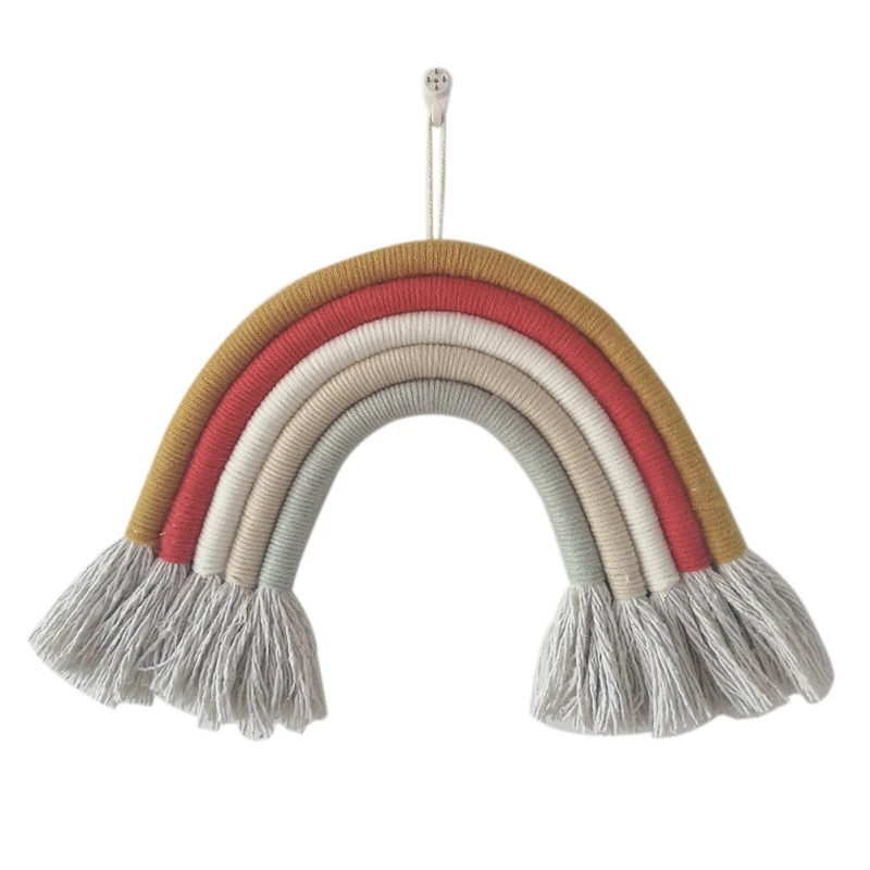 Rainbow Handmade Weaving Ornament Nordic Simple Kid Room Wall Decoration Hanging Home Decoration Accessories - Цвет: H