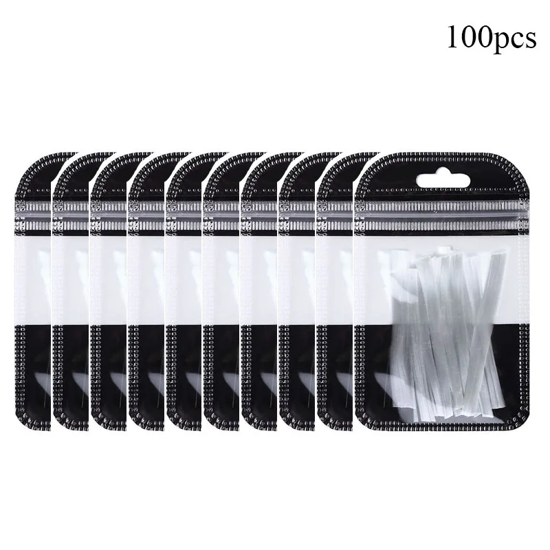 100pcs 10 шт./компл. расширитель для ногтей волоконно-Стекловолоконные ногти акриловые удлинительные конгельные наконечники набор расширительный набор волоконно-Стекловолоконная Форма для ногтей - Цвет: 100pcs