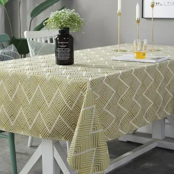 

Nordic High Quality Jacquard Table Cloth Waterproof Wave Design Dining Table Cover Dust Covers Home Textile Tafelkleed ZC082