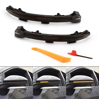 

Pair Smoked LED Dynamic Turn Signal Light Mirror Indicator w/Tool For VW Volkswagen Golf MK7 GTI 2013-2018