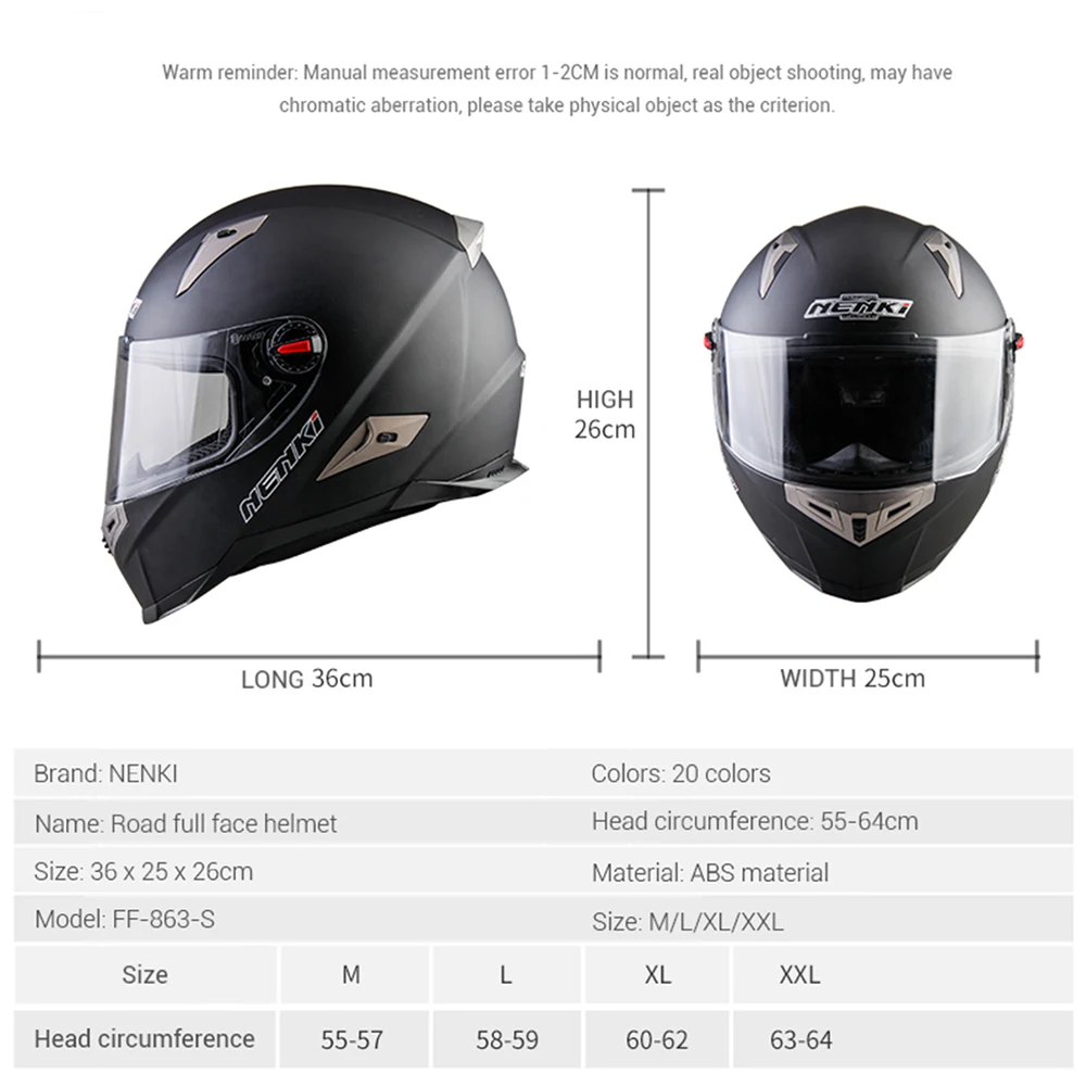 NENKI Motorcycle Helmet Men Full Face Helmet Moto Riding ABS Material Motocross Helmet Motorbike ECE Certification Casco Moto #