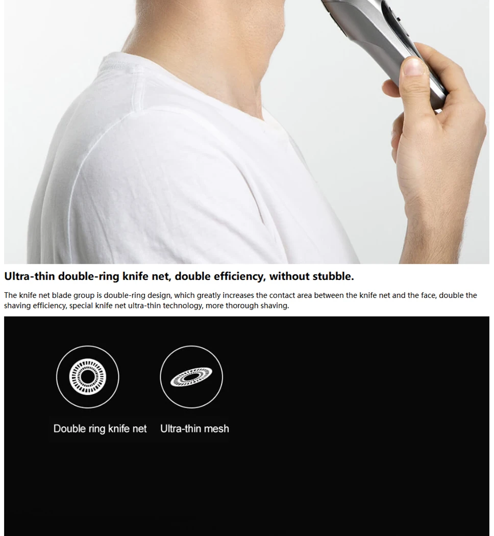Xiaomi enchen blackstone 3d electric original face shaver men washable usb rechargeable shaving beard machine