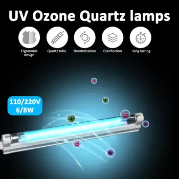 

6W 8W Ultraviolet Germicidal Light T5 Tube With Fixture UVC Disinfection Sterilizer Kill Dust Mite UV quartz lamp