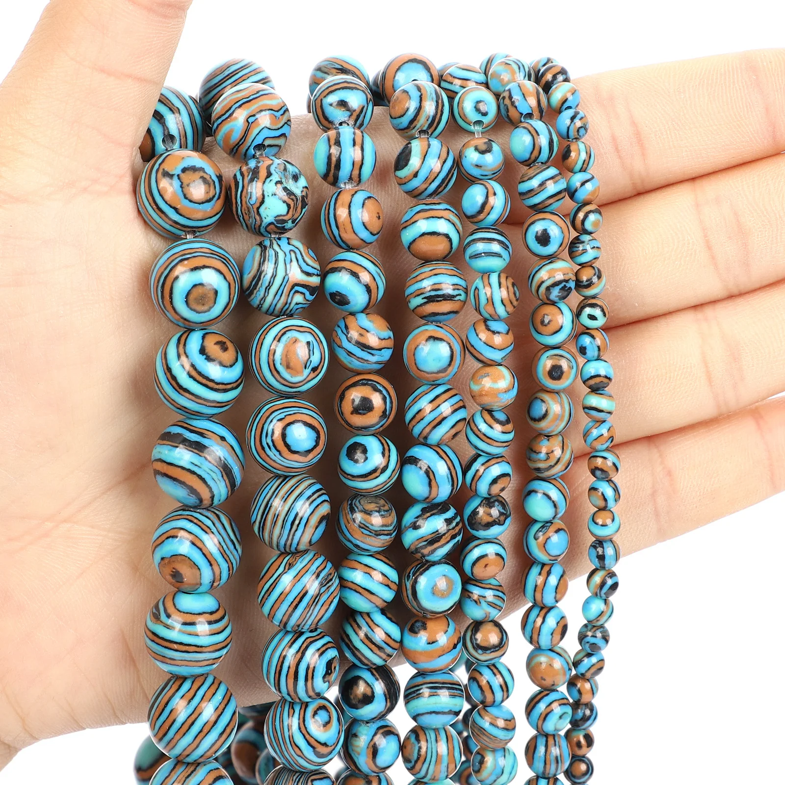 Natural Stone Beads Blue Tiger Eye Agate Turquoise Rose Quartz lapis Jade Opal Round Loose Beads for Jewelry Making DIY Bracelet 2