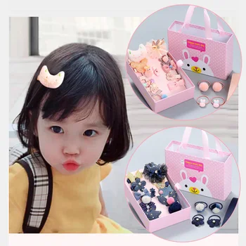 

18PCS Kids Girls Hairpin Hair Clip Claws Ties Hair Accessories Set for Birthday Christmas Party Gift Home Daily Wearing