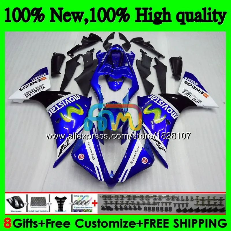 Корпус для YAMAHA YZF 1000 R 1 YZF-1000 YZFR1 09 10 11 12 123BS.18 R1 YZF1000 YZF-R1 2009 2010 2011 Movistar Blue 2012 обтекатель