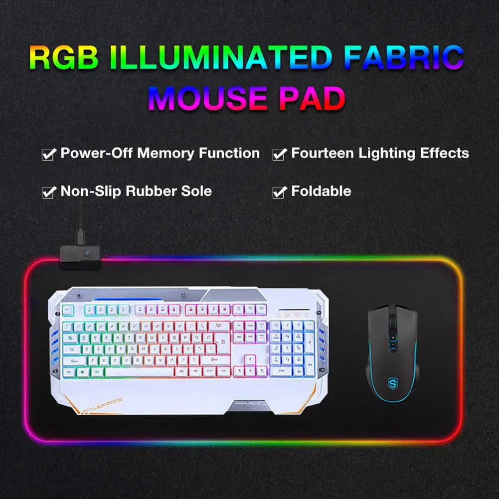 Красочный игровой коврик для мыши Настольный коврик для компьютера RGB большой коврик для мыши геймер с подсветкой для компьютера ноутбука геймера