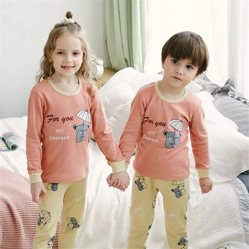 Хлопковые Пижамные комплекты для детей ростом от 90 до 160 см домашняя одежда для мальчиков и девочек пижама в форме тигра, банный халат, одежда для малышей, пижамы - Цвет: 501