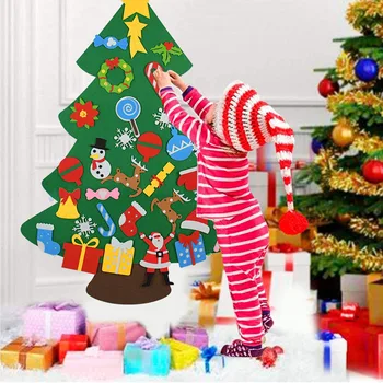 

1Pcs Big Felt Home Decorated Christmas Tree New Year Kids Favors Gift DIY Fake Xmas Tree Ornament Decorations Navidad Supplies