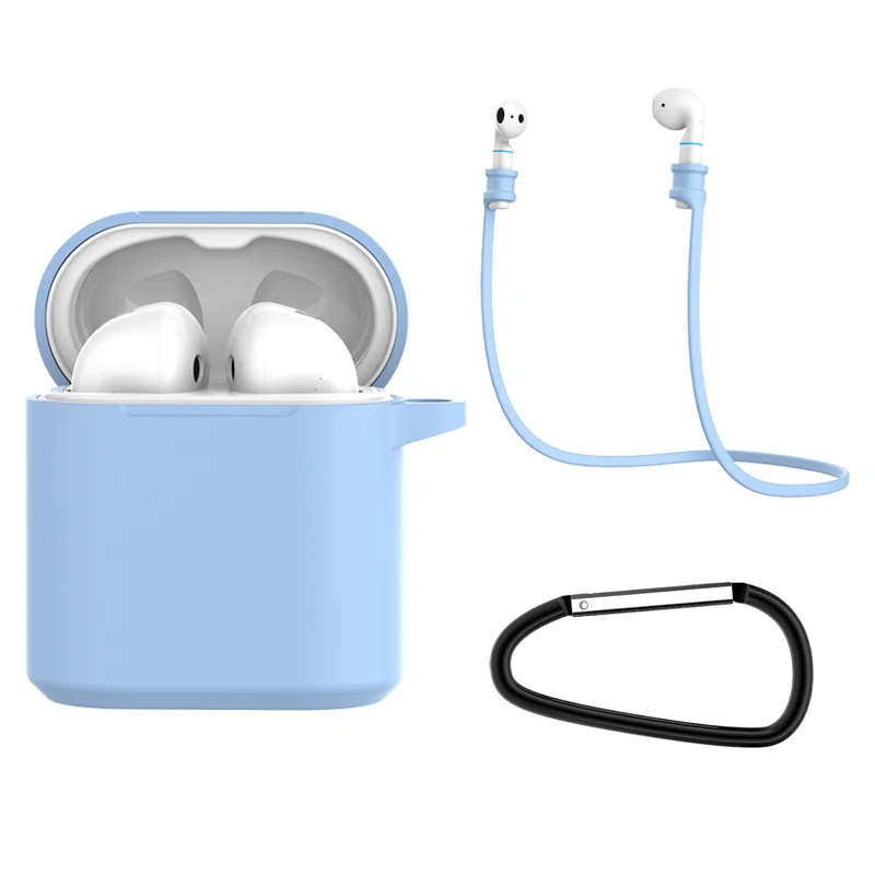3 шт. аксессуары для huawei Honor FlyPods Fly Pods Pro защитный чехол s для Freebuds 2 Pro металлический крючок и веревка и зарядный чехол - Цвет: 3 in 1 Accessories