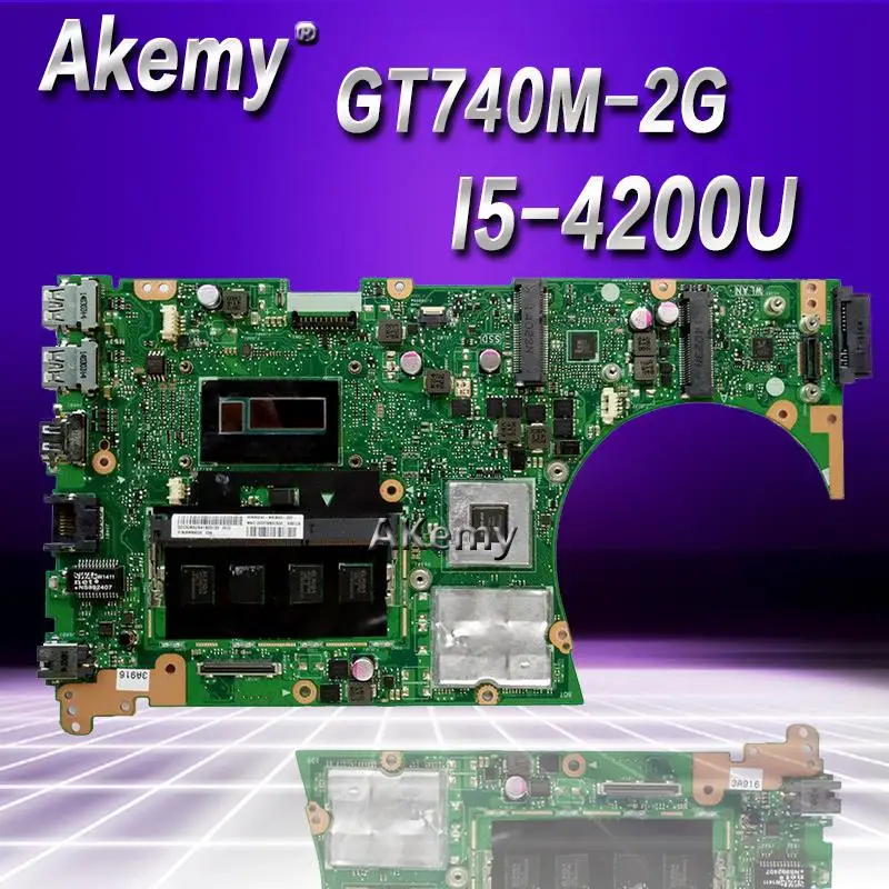 Akemy S551LB Laptop motherboard For Asus S551LB S551LN S551LD S551L Test original mainboard 4G RAM I5-4200U GT740M-2G