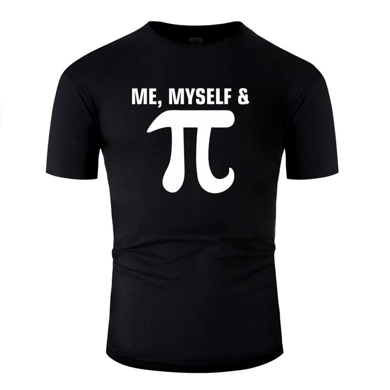 Дизайнерская Повседневная футболка с надписью «me myself and pi day» для мужчин и женщин, Мужская хлопковая футболка с круглым воротником в стиле хип-хоп