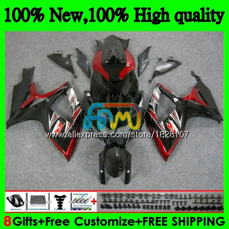 600/750CC для SUZUKI GSXR 600 750 CC GSX R750 GSX-R600 06 07 37BS. 56 темно-красный горячей GSXR600 GSXR-750 K6 GSXR750 2006 2007 обтекатели - Цвет: No. 1
