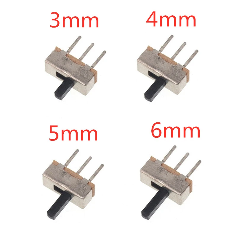 motion detector light switch 20Pcs SS12D00 Interruptor on-off mini Slide Switch 3pin 1P2T 2 Position High quality toggle switch Handle length:3MM/4MM/5MM/6MM plastic push button caps