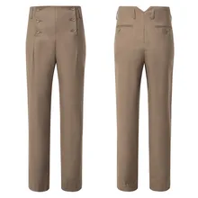 Бренд KLV брюки мужские винтажные Костюмы Брюки Мути-кнопка карман сплошной цвет брюки хлопок эластичные длинные рабочие брюки ЕС размера плюс 86