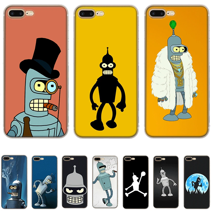 Чехол для мобильного телефона iPhone Apple XR X XS Max 6 6s 7 8 P Lus 5 5S SE Shell Futurama Bender Cool защита Мода