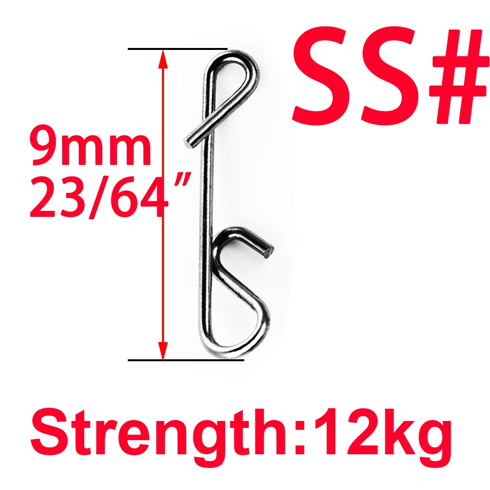 100pcs/lot Stainless Fishing Line Wire Fishing Connector Barrel Swivel Accessories Snap Pin Without Knot Tackle Tool Lure Kit - Цвет: SS