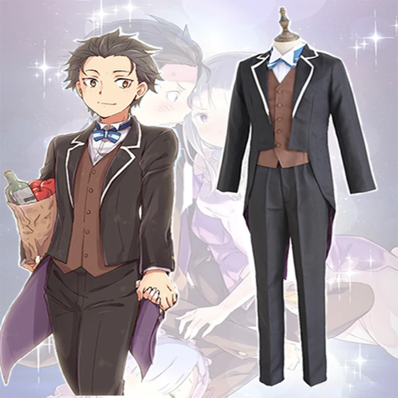 Аниме Re: ZERO-Starting Life In другой мир-костюмы для косплея Субару Нацуки, костюм для косплея, Swallowtail, вечерние костюмы на Хэллоуин