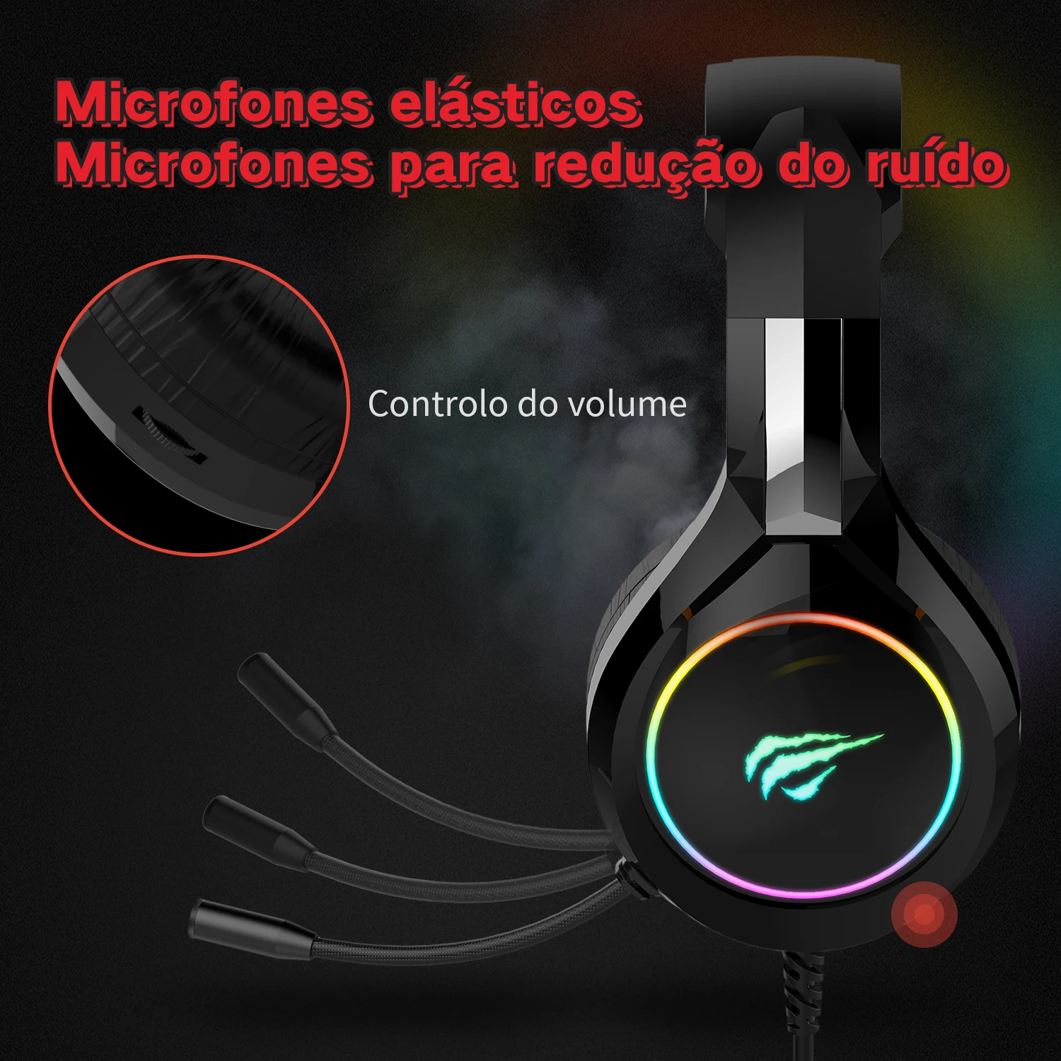 Headphone Fone de Ouvido Havit HV-H2002d, Gamer, com Microfone, Falante 53mm, Plug 3, 5mm: compatível com XBOX ONE e PS4