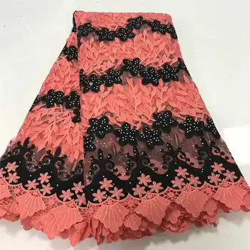 

Wholesales lace fabric 2020latest African French net Lace fabric with stones and beadsFor wedding Long Dresses Lavender Color