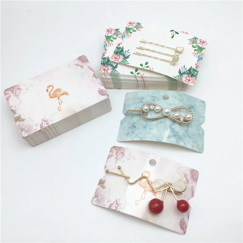 

100PCS/Lot 8.5*5.5cm Blank Simple Hairpin Cards Kraft Paper Hair Accessory Display Packaging Cards Rubber Band Headband Cards