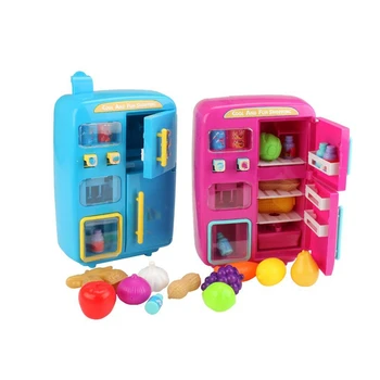 

Simulation Refrigerator Set Children Pretend Play House Cooking Tools Tableware Set Fruit Toy Girl Doll House Play Toy