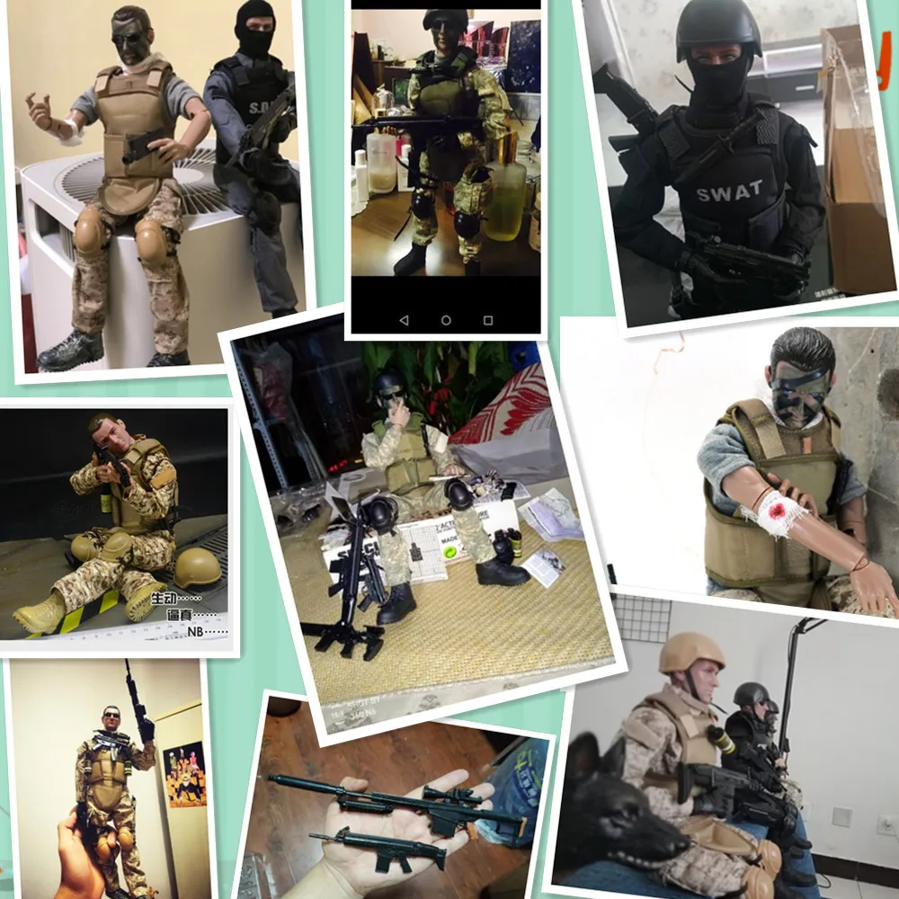 

Military Clothes Police Suit Doll Soldier Toy 1/6 Model with Accessories Soldier Weapons Soldiers Finished Product off