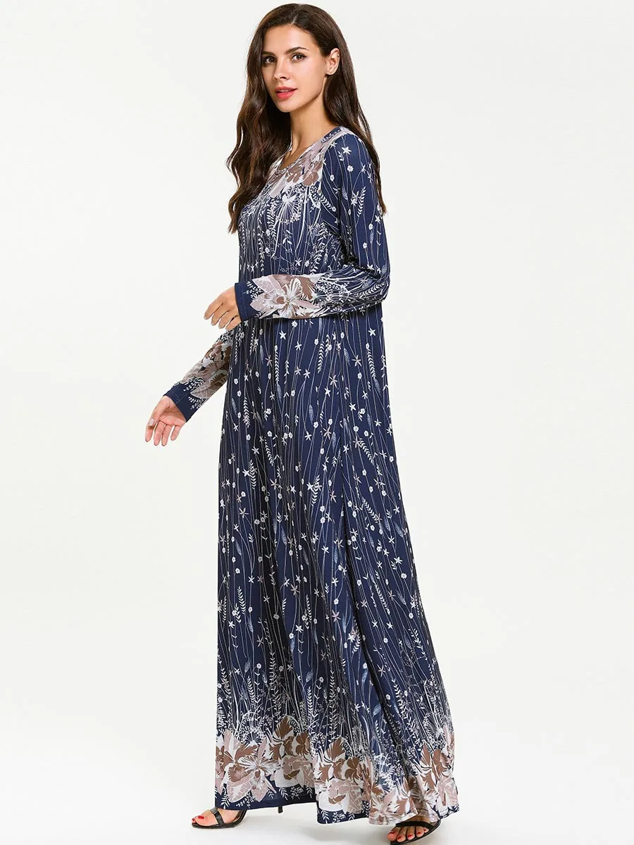 Длинное мусульманское платье abaya s, Дубай, женское, Абая, Марокканская, Турция, Бангладеш, кафтан турецкого размера плюс, мусульманская одежда, 4XL, синий Халат