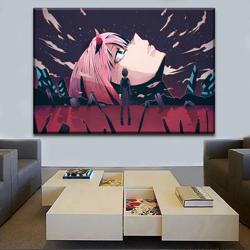 Unframed Large Poster Home Decor Wall Anime Darling in the FranXX Painting Canvas Print Hiro Zero Two HD Picture Modern Artwork