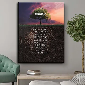 

mindset tree success quote Home Decor Wall Pictures For Living Room Canvas Painting Movie Poster Cuadros Modernos