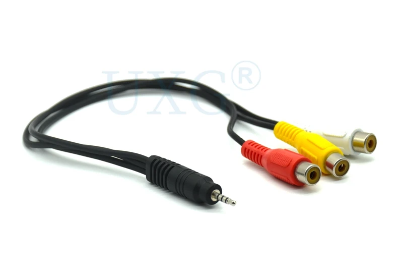 2.5mm Male to 3 RCA Female Composite Audio Video AV Adapter Connector Cable cord wire for Audio Video