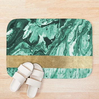 

Emerald golden geometric marble Bath Mat Custom One Direction Doormat Home Decor Door mat Floor Mat Bath Mats foot pad