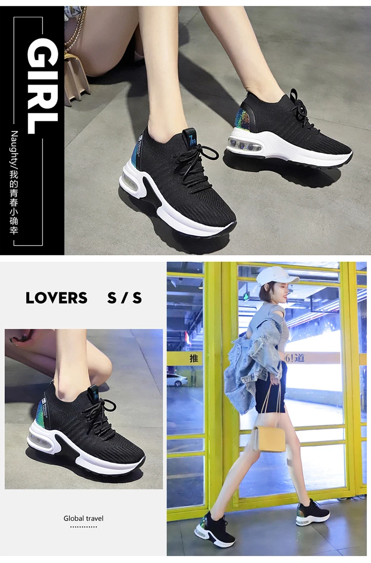 CINESSD/кроссовки на платформе; Zapatos De Mujer; Новинка; женские кроссовки на танкетке; модная повседневная обувь для женщин